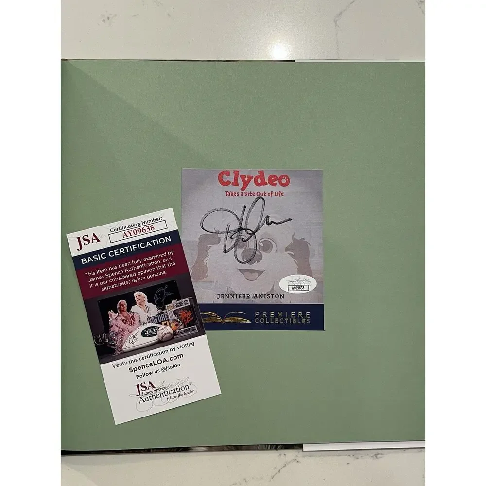 Jennifer Aniston SIGNED BOOK Clydeo Takes a Bite Out of Life Autographed COA #3